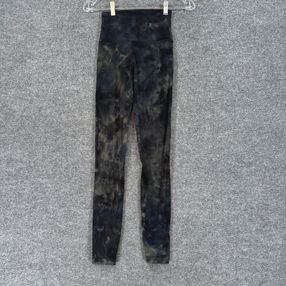Lululemon Align Leggings Womens 2 Black Tie Dye High Rise Yoga Pants Athletic